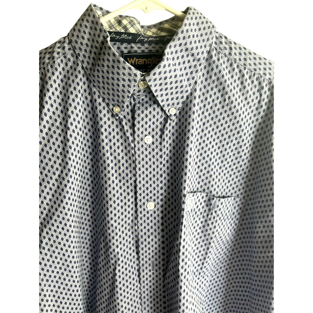 George Strait Collection Wrangler Men size XXL/T Button Down Long‎ Sleeve Blue s